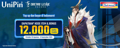 Top Up Dream of the Lethe Record & bayar di Indomaret, Dapatkan Bonus 12.000 UniPin Credits dan Kode Item Eksklusif!
